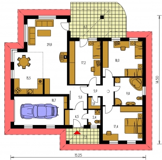 Floor plan of ground floor - BUNGALOW 92